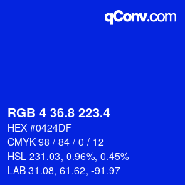 カラーコード: RGB 4 36.8 223.4 | qconv.com