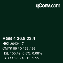 カラーコード: RGB 4 36.8 23.4 | qconv.com