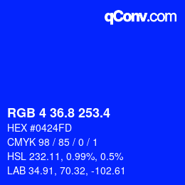 カラーコード: RGB 4 36.8 253.4 | qconv.com