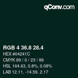 カラーコード: RGB 4 36.8 28.4 | qconv.com