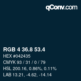 カラーコード: RGB 4 36.8 53.4 | qconv.com