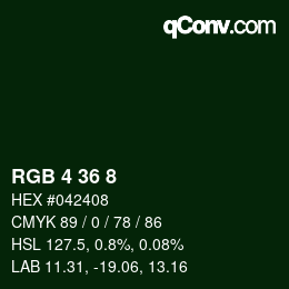 カラーコード: RGB 4 36 8 | qconv.com