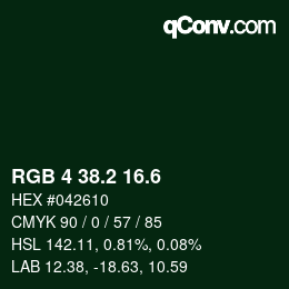 カラーコード: RGB 4 38.2 16.6 | qconv.com