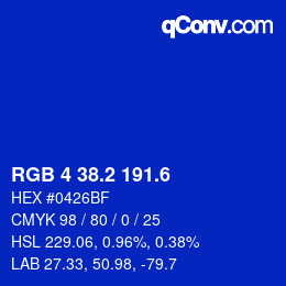 カラーコード: RGB 4 38.2 191.6 | qconv.com