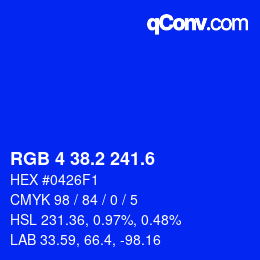 カラーコード: RGB 4 38.2 241.6 | qconv.com