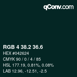 カラーコード: RGB 4 38.2 36.6 | qconv.com