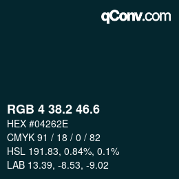 カラーコード: RGB 4 38.2 46.6 | qconv.com