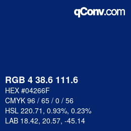 カラーコード: RGB 4 38.6 111.6 | qconv.com