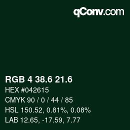 カラーコード: RGB 4 38.6 21.6 | qconv.com