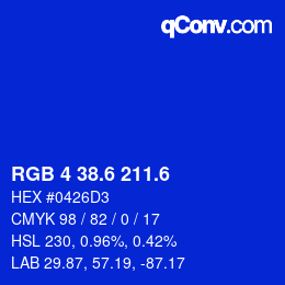 カラーコード: RGB 4 38.6 211.6 | qconv.com