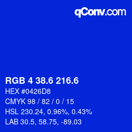 カラーコード: RGB 4 38.6 216.6 | qconv.com