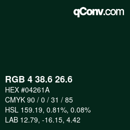 カラーコード: RGB 4 38.6 26.6 | qconv.com