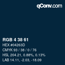 Farbcode: RGB 4 38 61 | qconv.com
