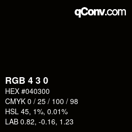 カラーコード: RGB 4 3 0 | qconv.com