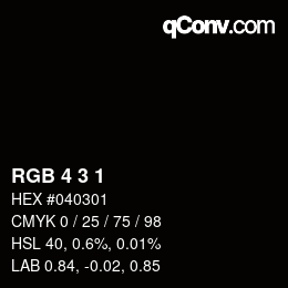 Color code: RGB 4 3 1 | qconv.com