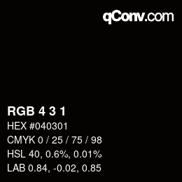 カラーコード: RGB 4 3 1 | qconv.com