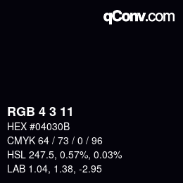 Color code: RGB 4 3 11 | qconv.com