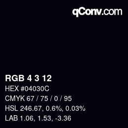 Color code: RGB 4 3 12 | qconv.com