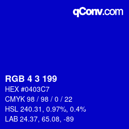 Color code: RGB 4 3 199 | qconv.com