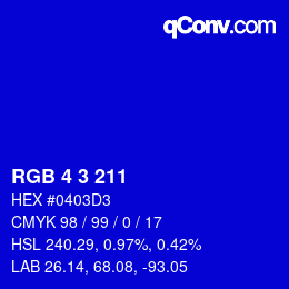 Color code: RGB 4 3 211 | qconv.com