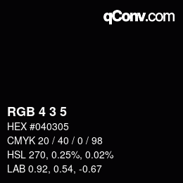 Color code: RGB 4 3 5 | qconv.com