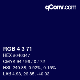 Color code: RGB 4 3 71 | qconv.com