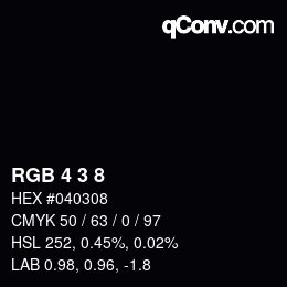カラーコード: RGB 4 3 8 | qconv.com