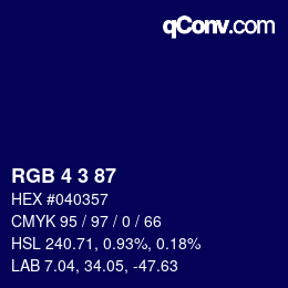 Color code: RGB 4 3 87 | qconv.com