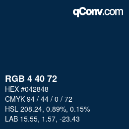 Color code: RGB 4 40 72 | qconv.com
