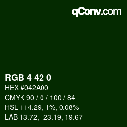 カラーコード: RGB 4 42 0 | qconv.com