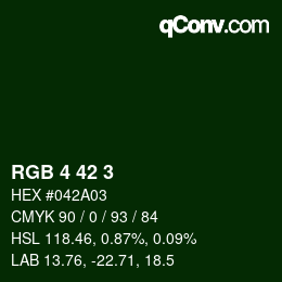 Color code: RGB 4 42 3 | qconv.com
