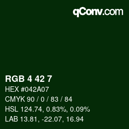 Color code: RGB 4 42 7 | qconv.com