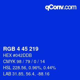 カラーコード: RGB 4 45 219 | qconv.com