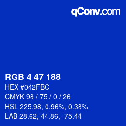 Color code: RGB 4 47 188 | qconv.com