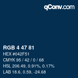 Color code: RGB 4 47 81 | qconv.com