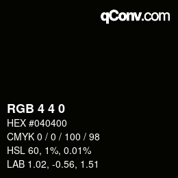 カラーコード: RGB 4 4 0 | qconv.com