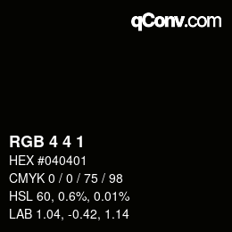 Color code: RGB 4 4 1 | qconv.com