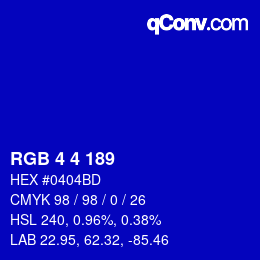 Color code: RGB 4 4 189 | qconv.com
