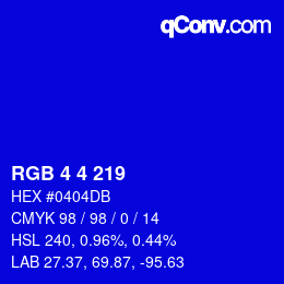 Color code: RGB 4 4 219 | qconv.com