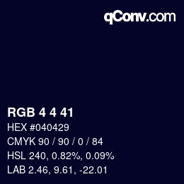 Color code: RGB 4 4 41 | qconv.com