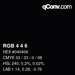 Color code: RGB 4 4 6 | qconv.com