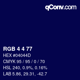 Color code: RGB 4 4 77 | qconv.com
