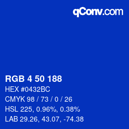 Color code: RGB 4 50 188 | qconv.com