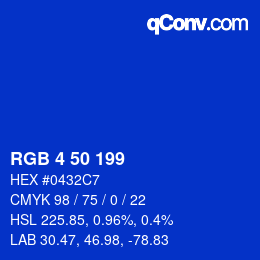 Color code: RGB 4 50 199 | qconv.com