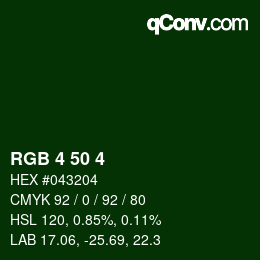 Color code: RGB 4 50 4 | qconv.com