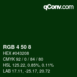 Color code: RGB 4 50 8 | qconv.com