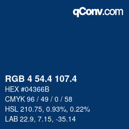 カラーコード: RGB 4 54.4 107.4 | qconv.com