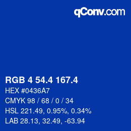 カラーコード: RGB 4 54.4 167.4 | qconv.com