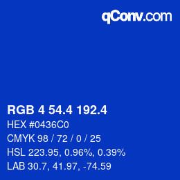 カラーコード: RGB 4 54.4 192.4 | qconv.com