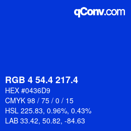 カラーコード: RGB 4 54.4 217.4 | qconv.com
